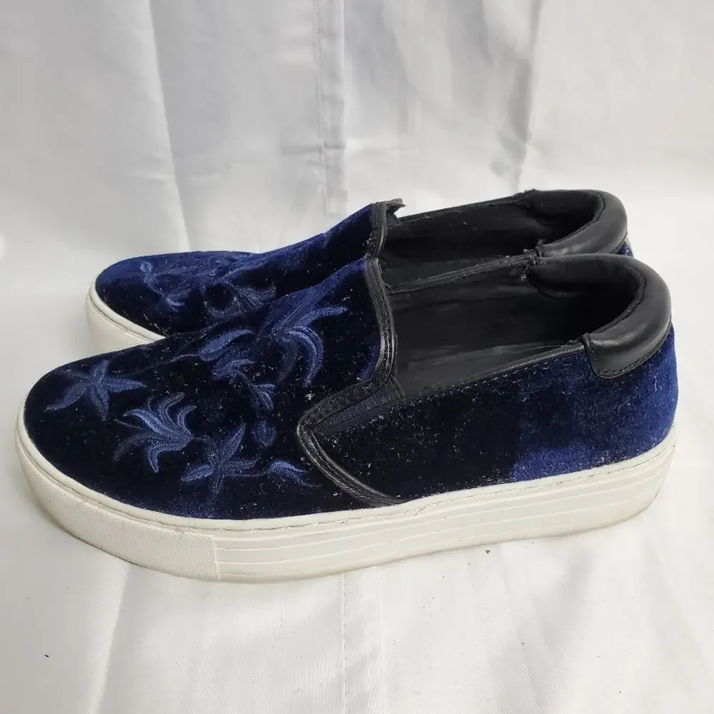 Kenneth Cole Alesy Blue Velvet Platforms SZ 8